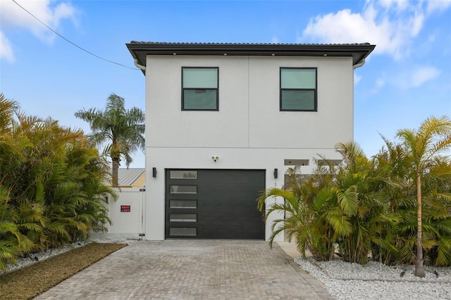 view of front of house with a garage