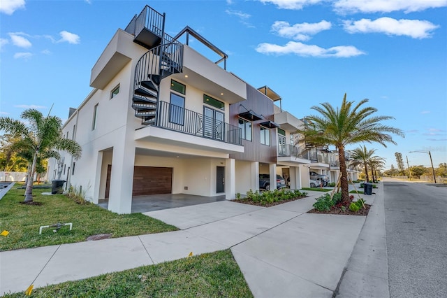 exterior space featuring a garage