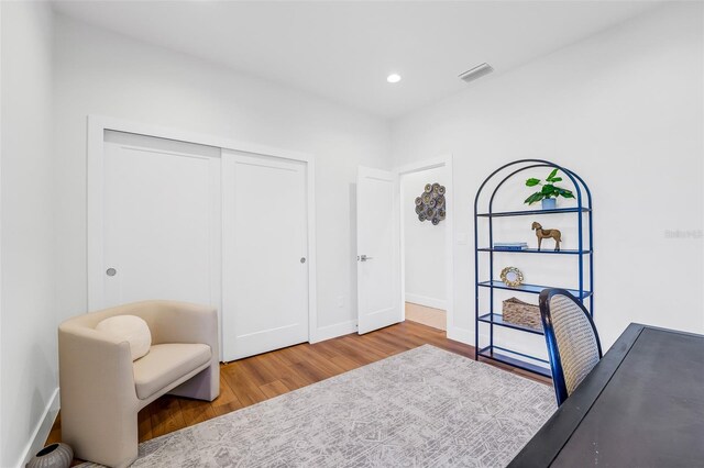 office featuring hardwood / wood-style floors