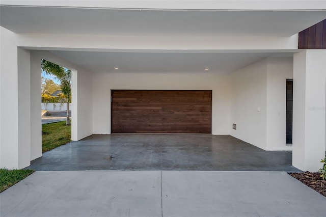 view of garage