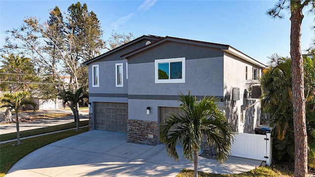 view of home's exterior with a garage