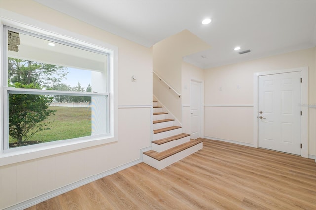 foyer featuring light wood-type flooring