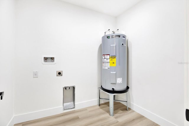 utility room with electric water heater