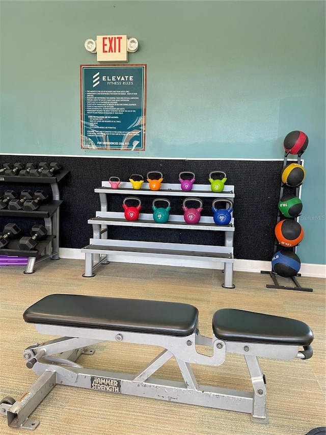 view of exercise room