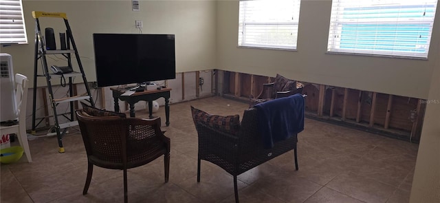 view of tiled living room