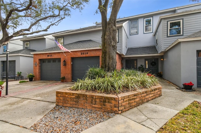 view of property with a garage