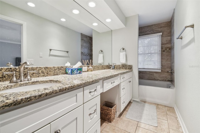 bathroom featuring vanity and tile patterned floors