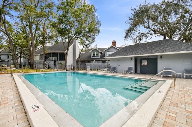 view of pool featuring a patio