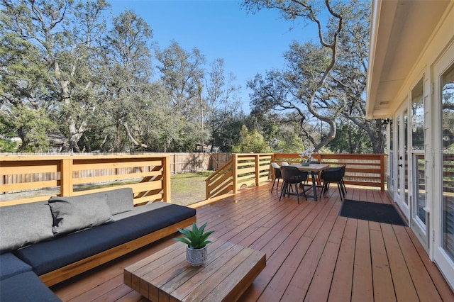 deck featuring an outdoor hangout area