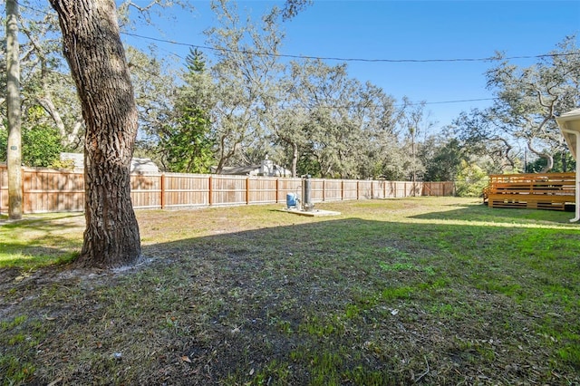 view of yard with a deck