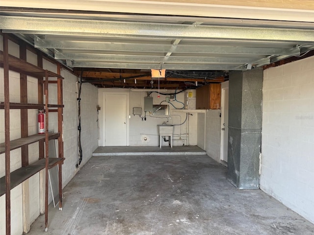 garage with electric panel