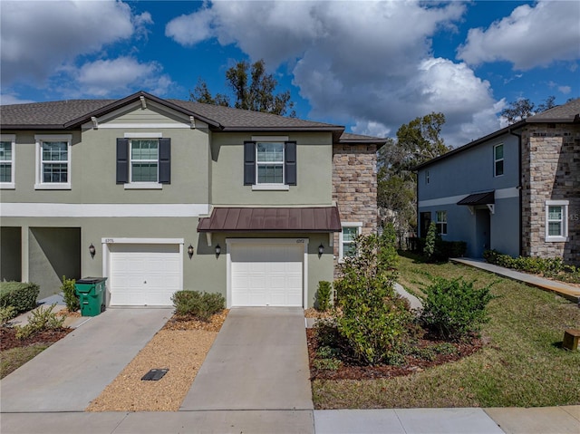 view of front of house with a garage