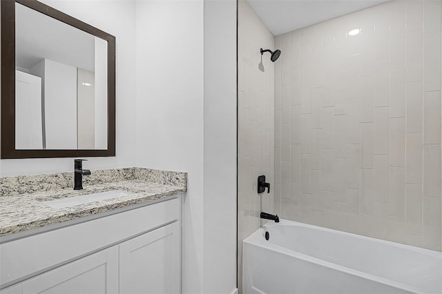 bathroom with shower / bath combination and vanity