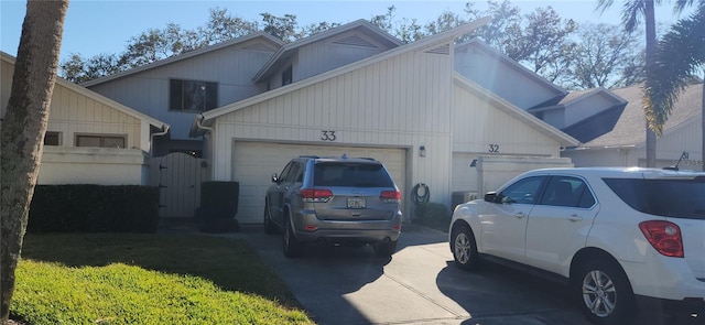 view of side of home with a garage