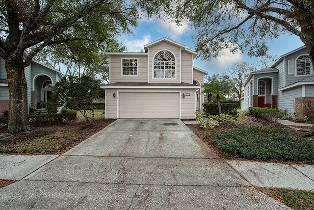 view of property with a garage