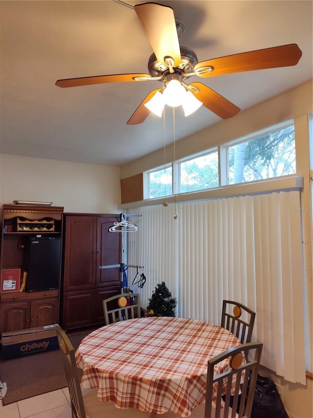 tiled dining room featuring plenty of natural light