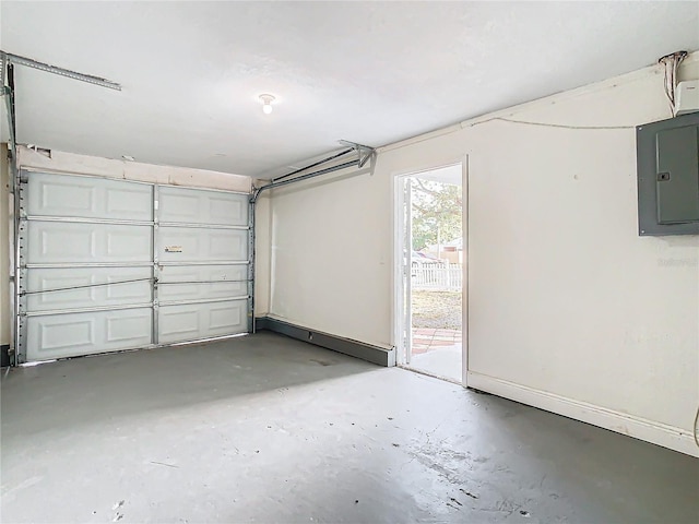 garage with electric panel