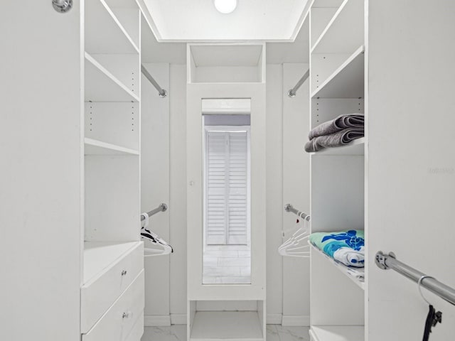 view of walk in closet