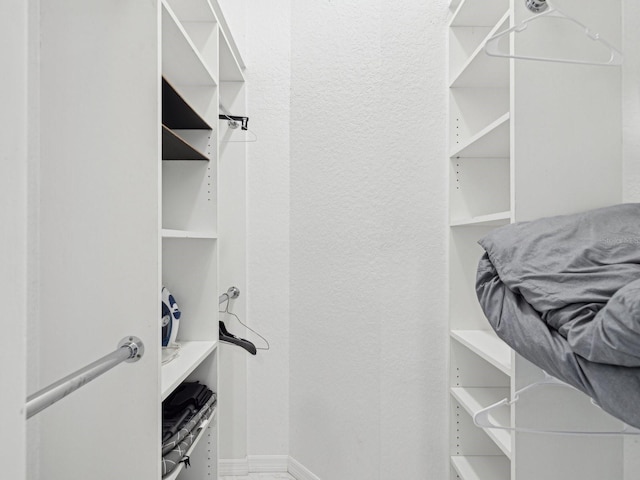 view of walk in closet