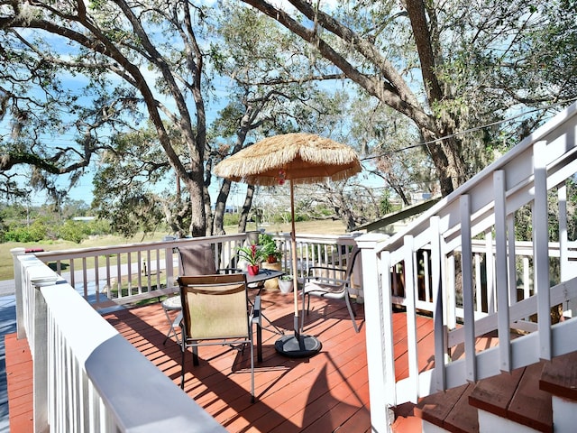 view of wooden deck