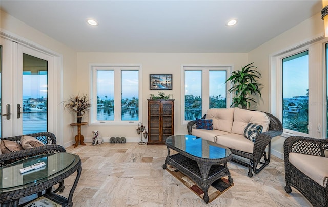 living room with a healthy amount of sunlight