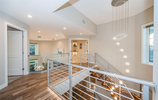 hall featuring hardwood / wood-style flooring