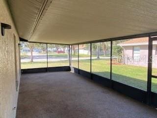 view of unfurnished sunroom