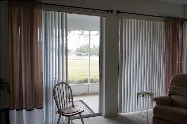 entryway featuring carpet flooring