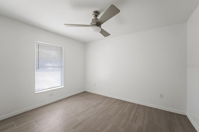 spare room featuring ceiling fan