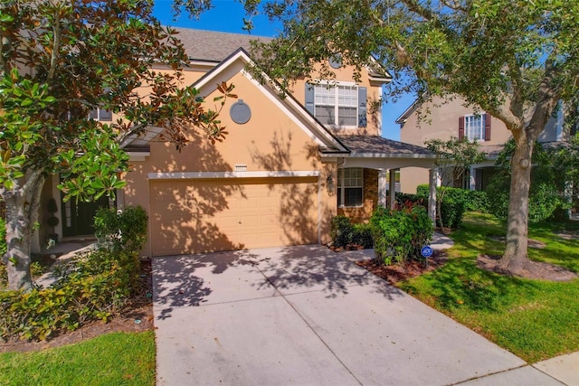 view of front of house with a garage