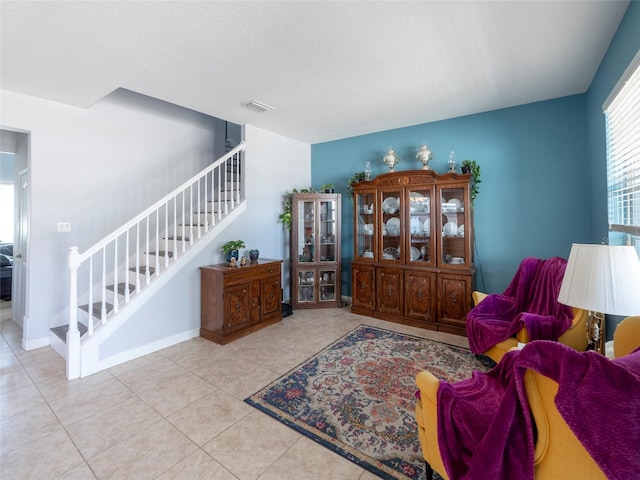 view of tiled living room