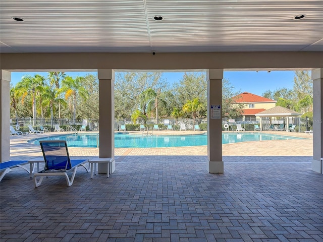 view of pool with a patio area