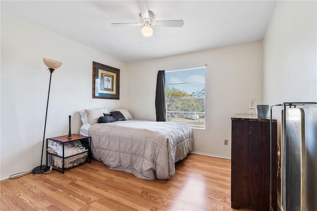 1400 Gandy Blvd N Unit 506, Saint Petersburg, FL 33702 - bedroom with ceiling fan and light hardwood / wood-style floors