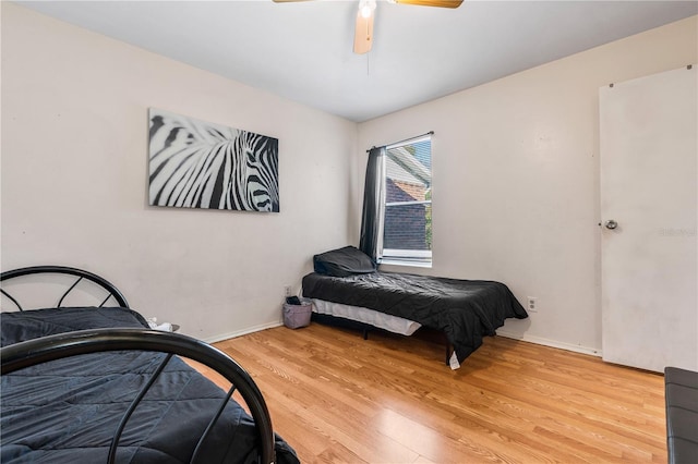 1400 Gandy Blvd N Unit 506, Saint Petersburg, FL 33702 - bedroom with ceiling fan and light hardwood / wood-style floors