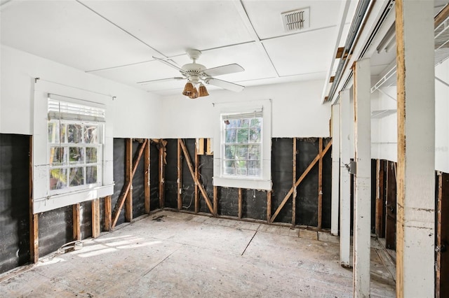 miscellaneous room featuring ceiling fan and visible vents