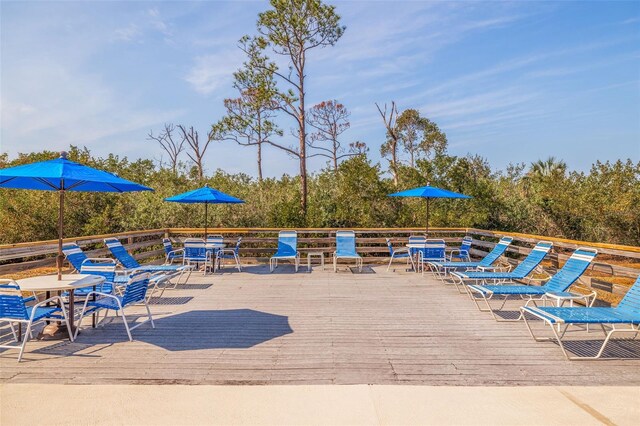 5400 Park St N Unit 209, Saint Petersburg, FL 33709 - wooden deck featuring outdoor dining space