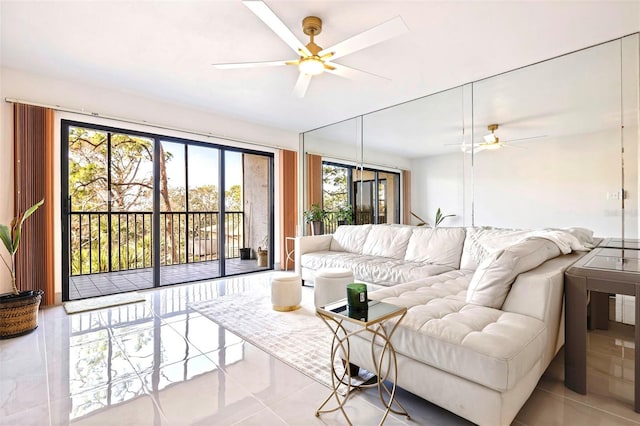 5400 Park St N Unit 209, Saint Petersburg, FL 33709 - tiled living room featuring ceiling fan