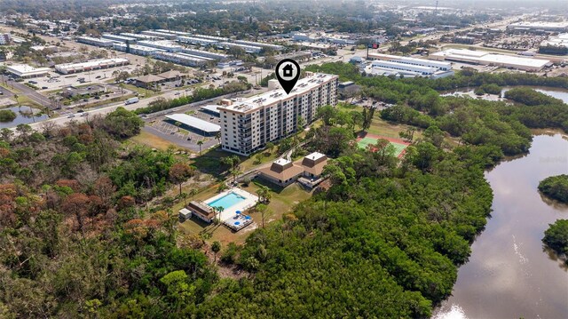 5400 Park St N Unit 209, Saint Petersburg, FL 33709 - drone / aerial view of a nearby body of water and a pool area