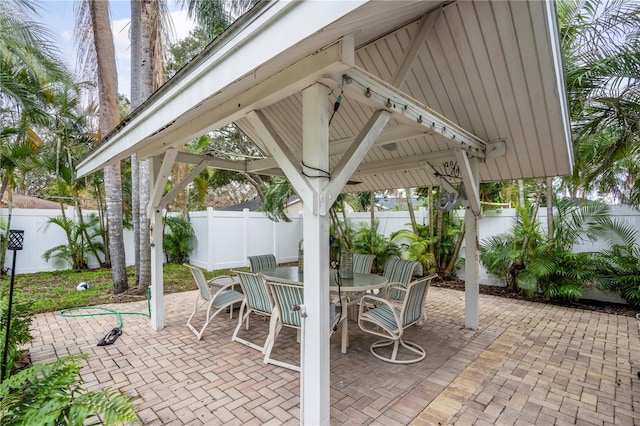 view of patio with a gazebo