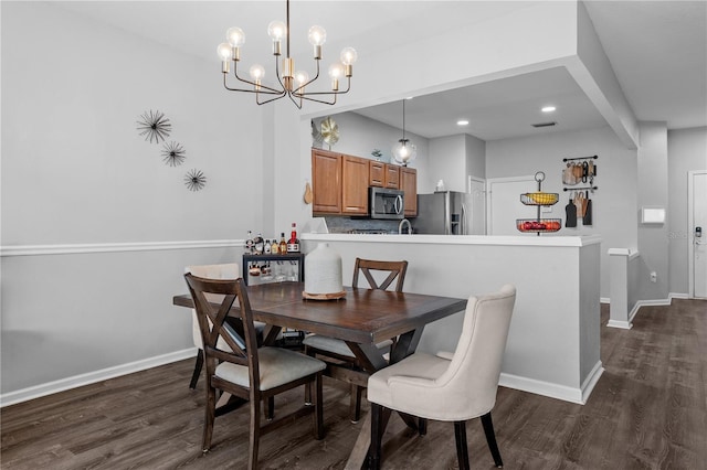 dining room featuring dark wood-type flooring