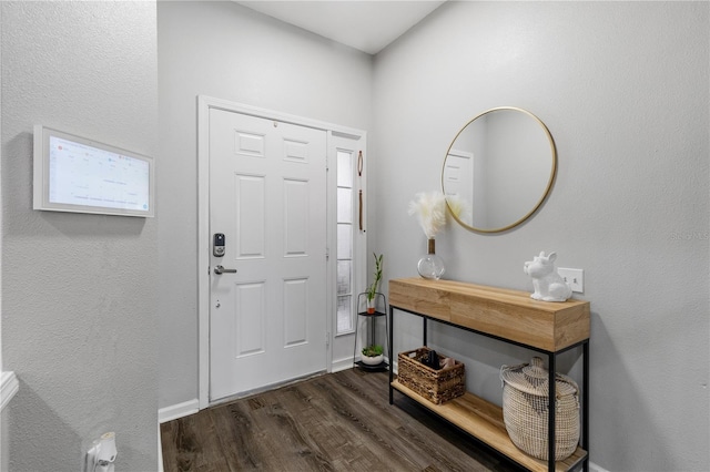 foyer with dark hardwood / wood-style flooring