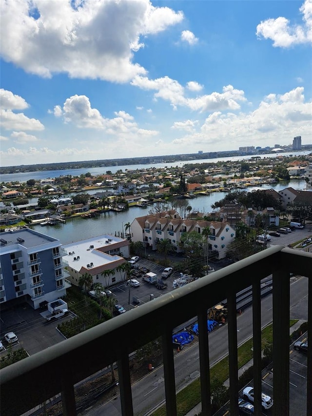 exterior space featuring a water view