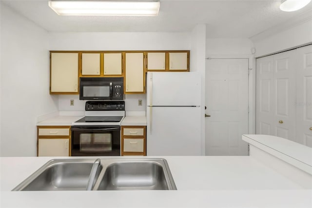 kitchen featuring sink and black appliances