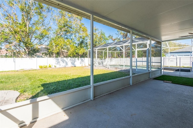 unfurnished sunroom featuring plenty of natural light