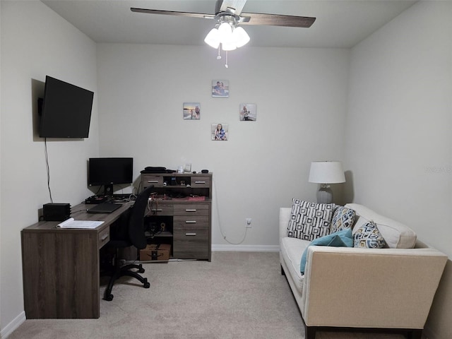 2878 Grand Kemerton Pl, Tampa, FL 33618 - office featuring light colored carpet and ceiling fan