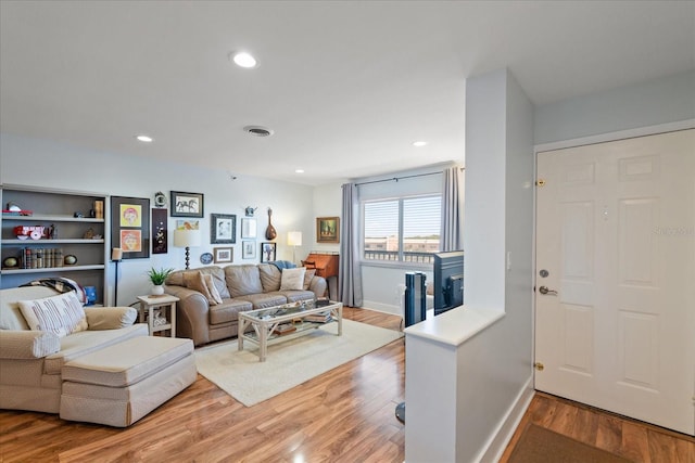 living room featuring hardwood / wood-style flooring