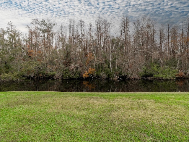 view of yard featuring a water view