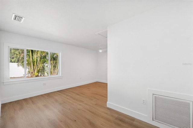 empty room featuring light hardwood / wood-style floors