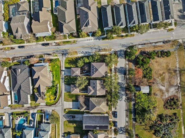 aerial view with a residential view