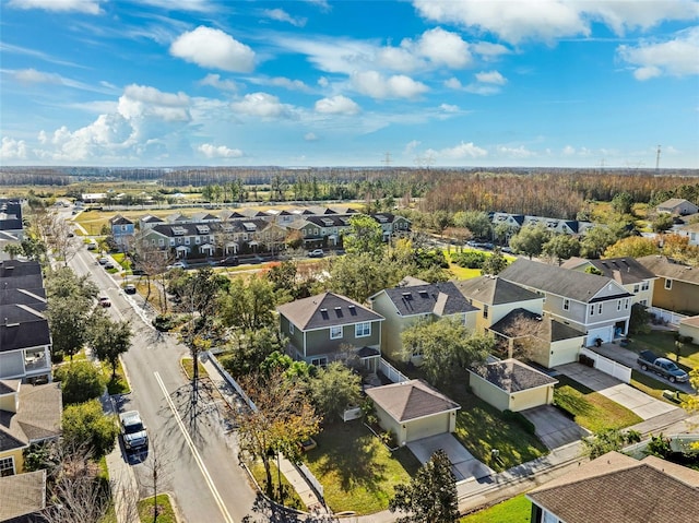 birds eye view of property with a residential view